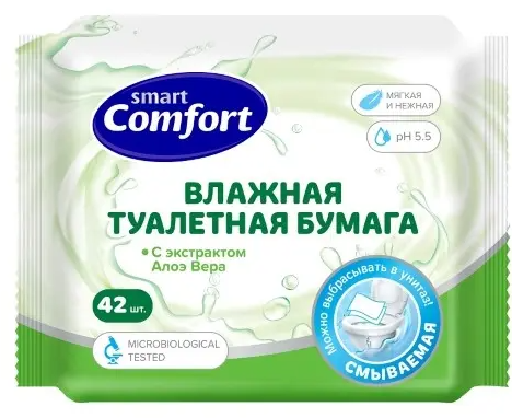 фото упаковки Smart comfort туалетная бумага влажная