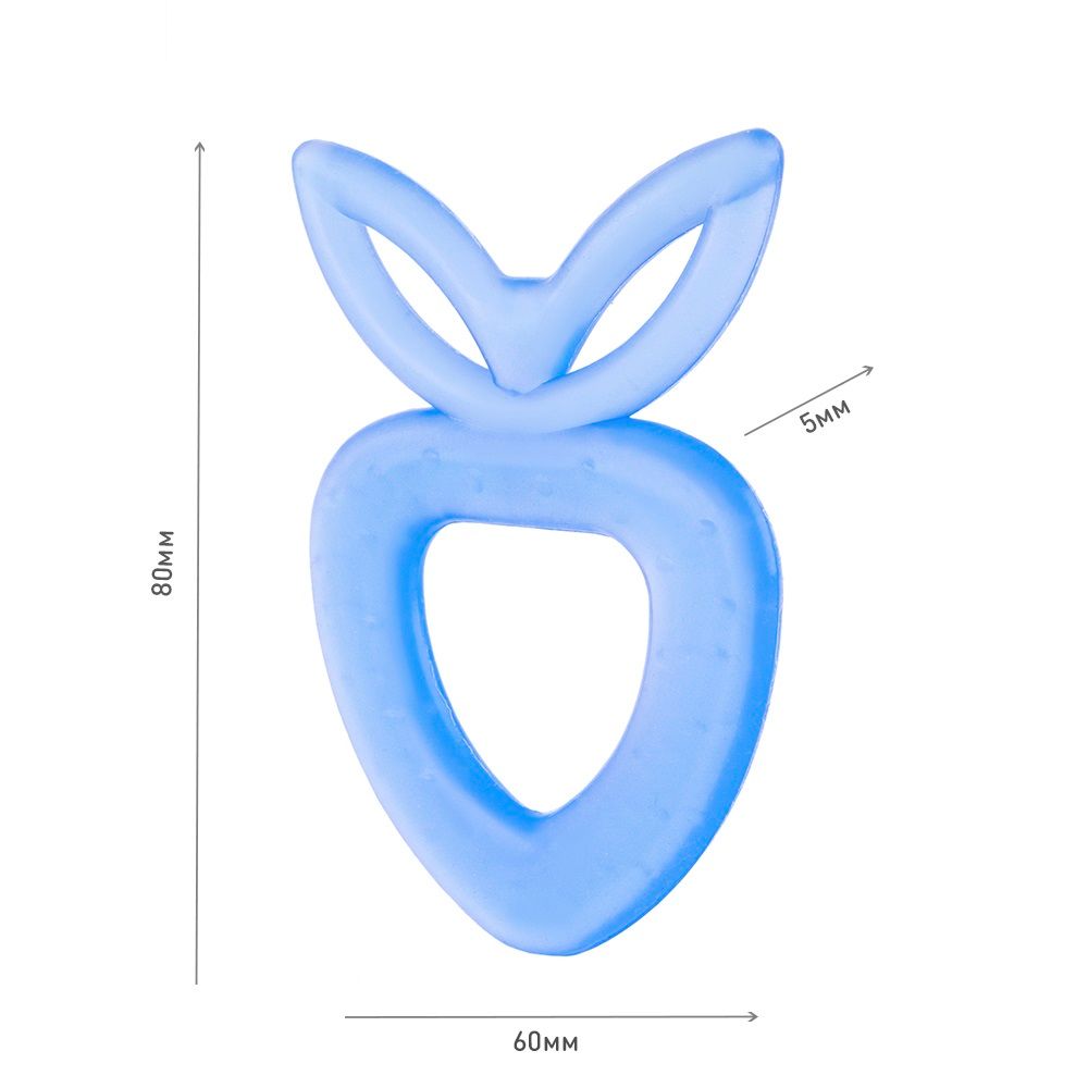 Knopa Прорезыватель-массажер для десен силиконовый Клубничка, 0+, цвет в ассортименте, 1 шт.