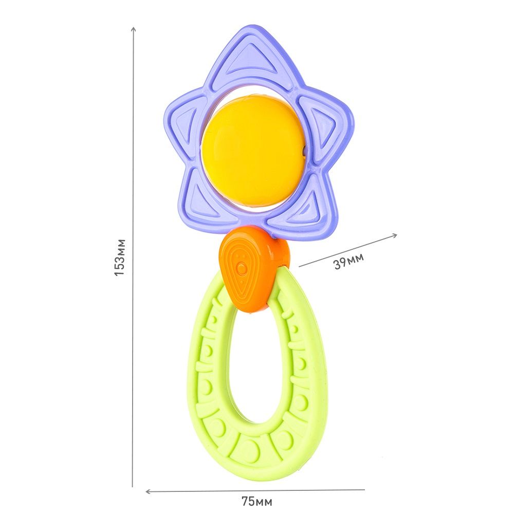 Knopa Погремушка-прорезыватель Звезда, 0+, 1 шт.