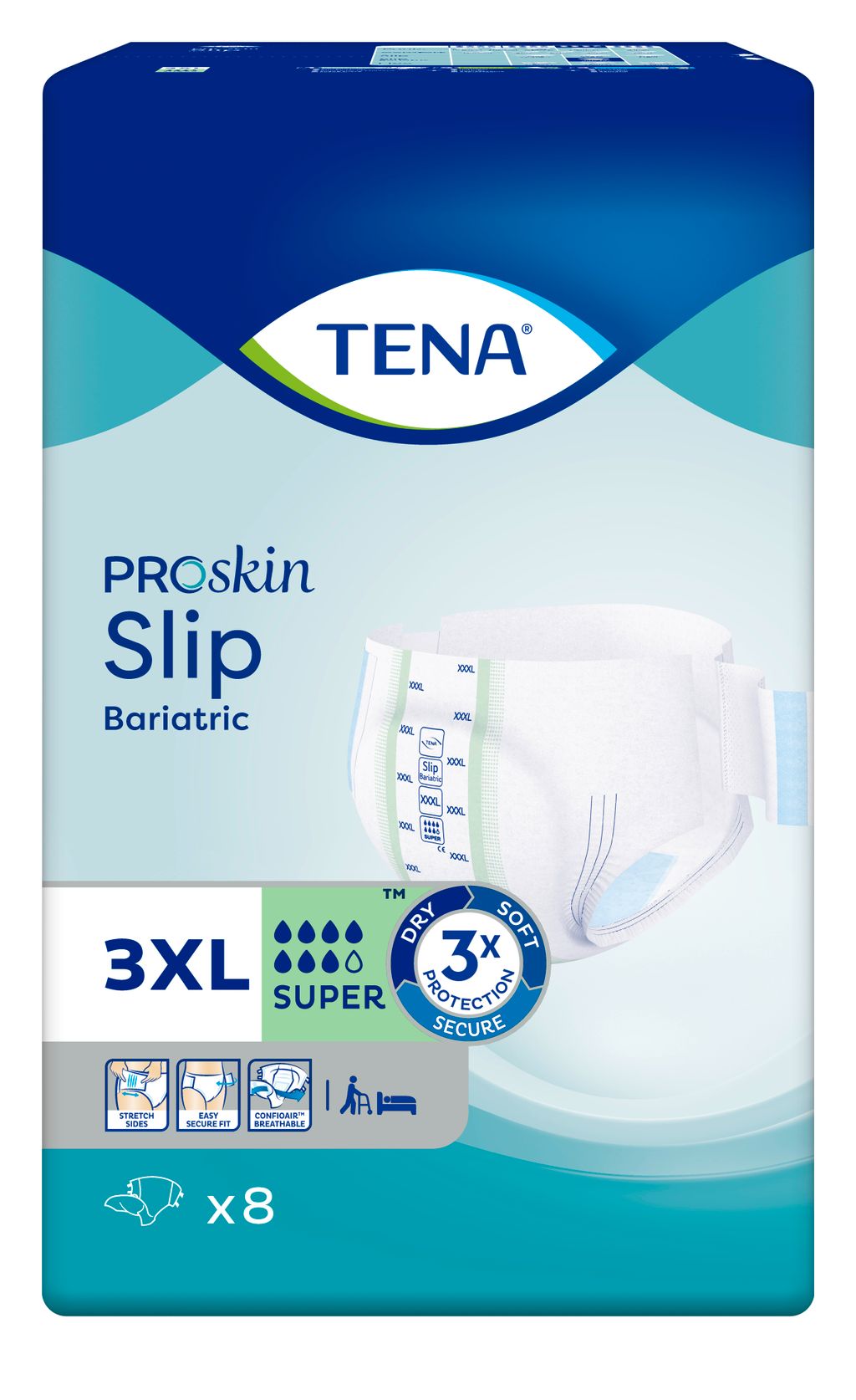 Tena Slip Bariatric Super Подгузники для взрослых, 3XL, 175-244 см, 8 шт.