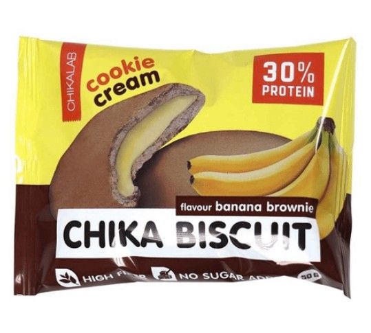 фото упаковки Chikalab Chika Biscuit Печенье протеиновое бисквитное Банановый брауни