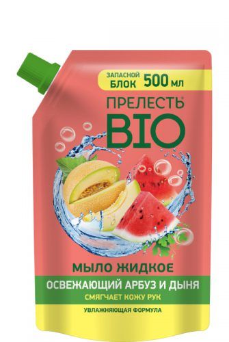 Прелесть BIO Жидкое мыло Освежающий арбуз и дыня, мыло жидкое, 500 мл, 1 шт.