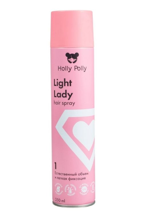 Holly Polly Light Lady Лак для волос Естественный объем и легкая фиксация, лак для волос, 250 мл, 1 шт.