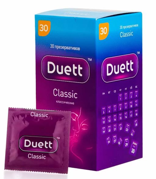 Презервативы Duett Classic, классические гладкие, 30 шт.