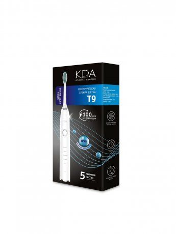 КДА электрическая зубная щетка Т9, щетка зубная электрическая, белого цвета, 1 шт.