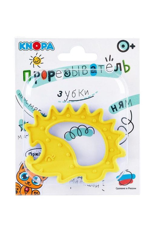 Knopa Прорезыватель-массажер для десен Ёжик, 0+, цвет в ассортименте, 1 шт.