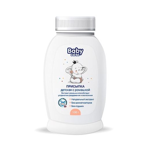 Baby Care присыпка детская с экстрактом ромашки, присыпка для детей, 100 г, 1 шт.