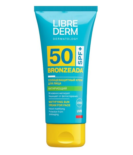 Librederm Bronzeada Солнцезащитный крем для лица матирующий, SPF 50, 50 мл, 1 шт.