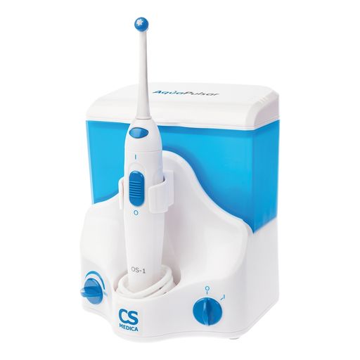 AquaPulsar Ирригатор для полости рта CS Medica OS-1, 2 режима работы, 4 насадки, 500 мл, 1 шт.
