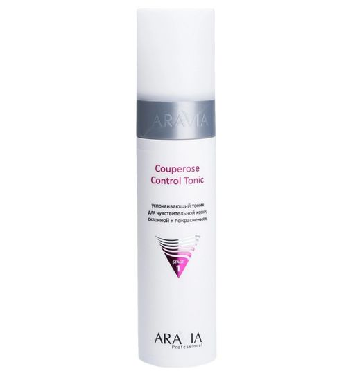 Aravia Professional Couperose Control Tonic Тоник успокаивающий, тоник для лица, для чувствительной кожи, склонной к покраснениям, 250 мл, 1 шт.