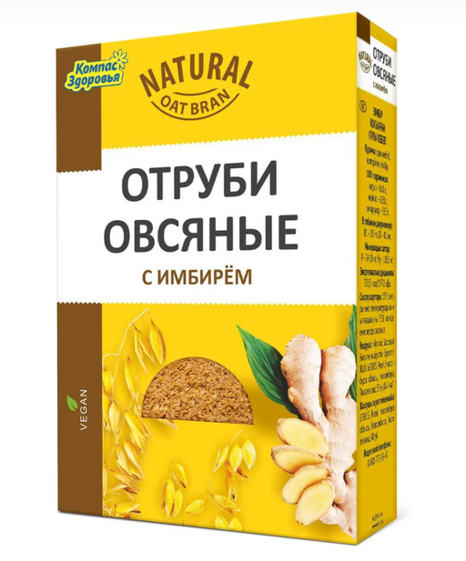 Компас Здоровья Отруби овсяные, с имбирем, 200 г, 1 шт.