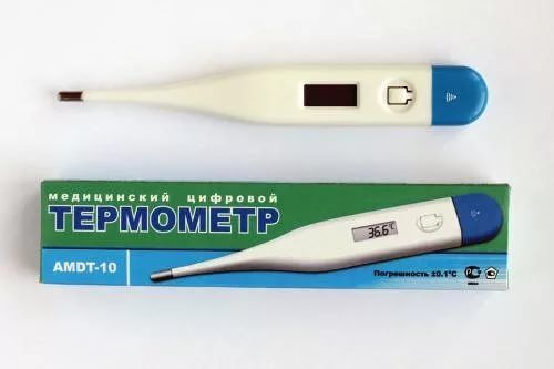 Термометр медицинский цифровой AMDT-10, ударостойкий корпус, 1 шт.