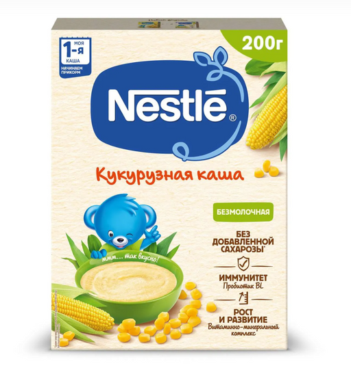 Nestle Каша безмолочная Кукурузная, для детей с 5 месяцев, каша детская безмолочная, 200 г, 1 шт.