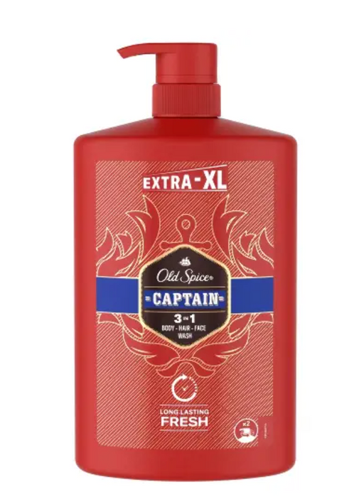 Old Spice Гель для душа-шампунь Captain, шампунь-гель 2в1, 1000 мл, 1 шт.