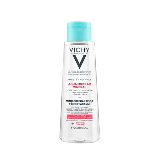Vichy Purete Thermale Мицеллярная вода с минералами, мицеллярная вода, для чувствительной кожи, 200 мл, 1 шт.